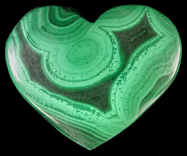 Polished Malachite Heart - Congo #63205